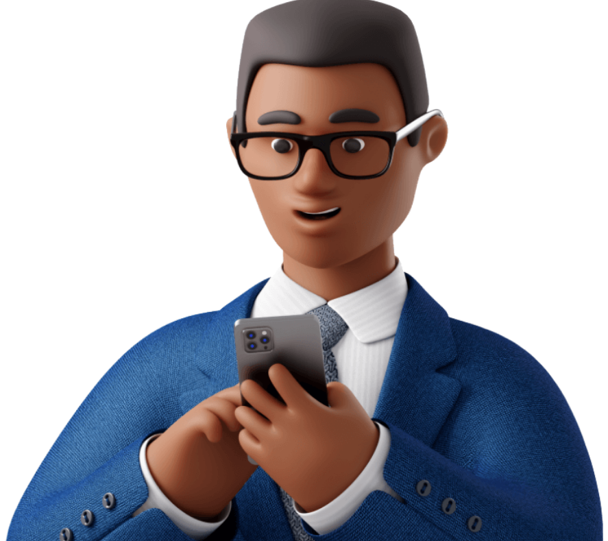 Homen usando celular.